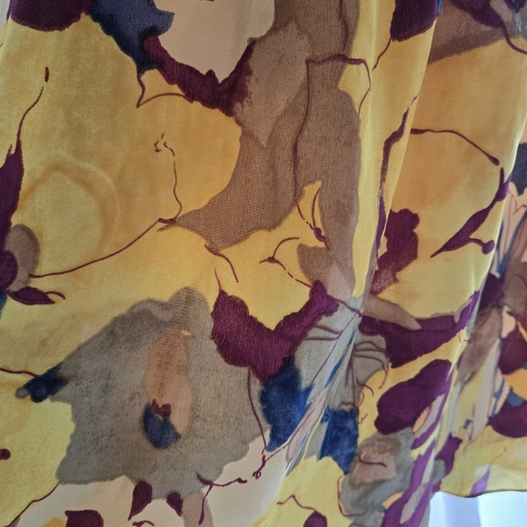 Silk Floral Watercolor BR Dress EUC - Picture 4 of 11